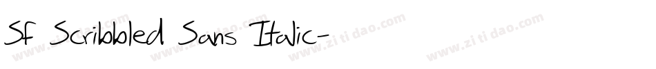SF Scribbled Sans Italic字体转换
